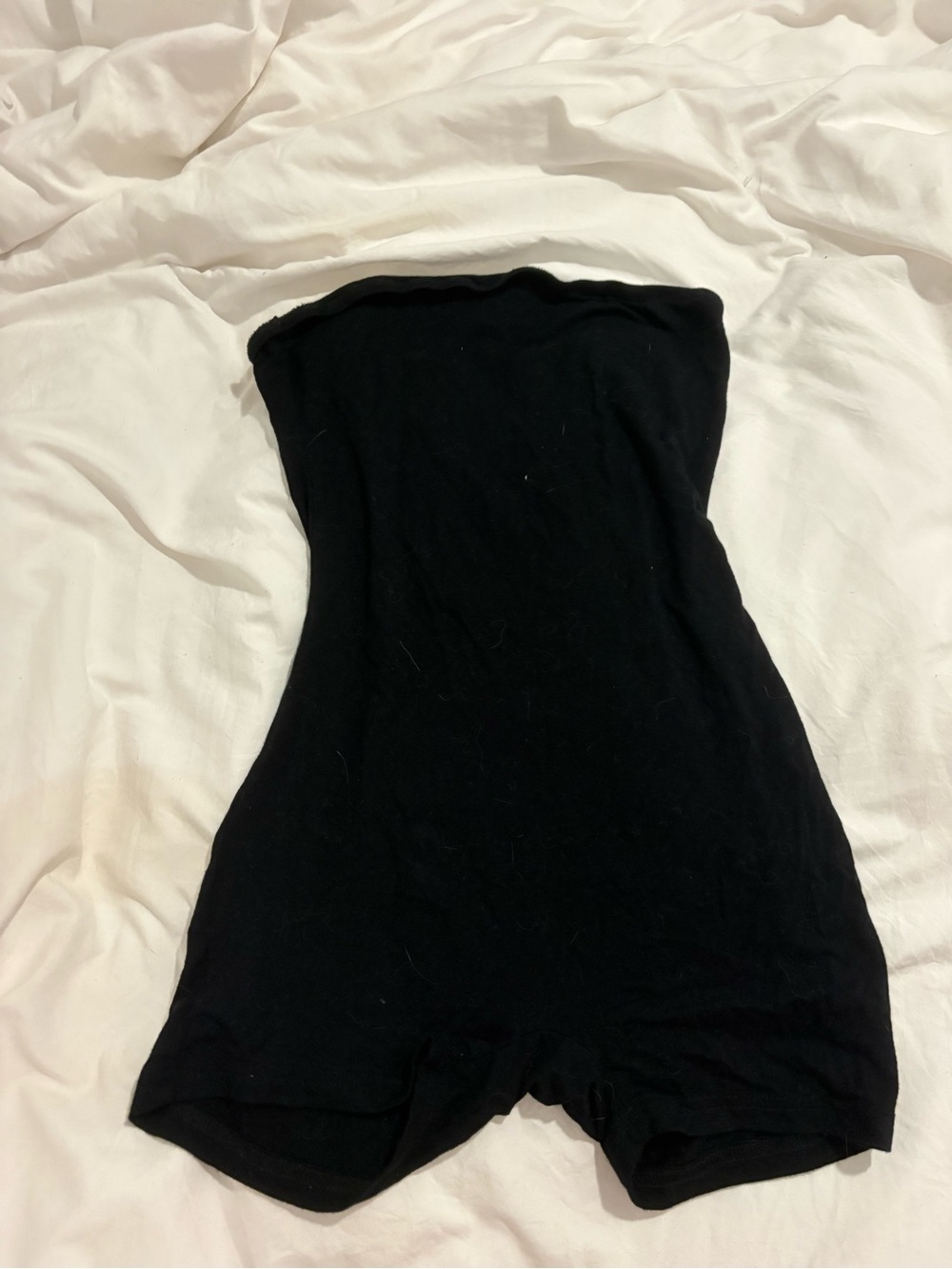 SHEIN Black Strapless Tube Romper